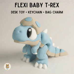 Flexi Baby T-Rex Desk Toy Keychain Bag Charm