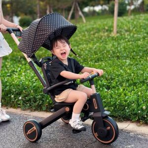 Xe đẩy ba bánh trẻ em du lịch Bebehoo dành cho trẻ em từ 1-6 tuổi nhẹ có thể gấp lại đi máy bay ghế xoay 360 độ