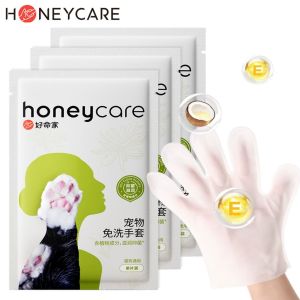 Cocoyo Honeycare 1-7 pcs Pet Disposable Cleaning Gloves Wipes Dog Cat Wet Tissue Cleaning Bath Spa Sarung Tangan Pakai Buang Kucing DD CAT & PET 宠物清洁手套