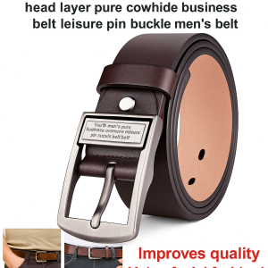 Leather Belt Sophistication Durable and Wear-resistant Youth Mens Belt Reducing the Burden on the Lower Back