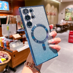 Glitter  Case For Samsung Galaxy S24 Ultra S21 S22 S23 Plus Ultra S21 FE S23 FE For Magsafe Wireless Original Cover