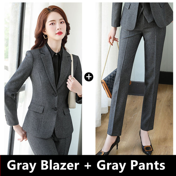 RYRYSTYLE High End Professional Pants Suits Women Spring New Fashion Long  Sleeve Formal Slim Blazer And Trousers Office Ladies Work Wear