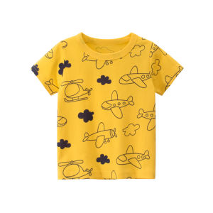 Car Boy T-Shirt Kids Short Sleeve Top Boys Clothing Stitch Cotton Tshirt Baby Tee Baju Wholesale
