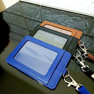 GANTUNGAN ID CARD TALI NYLON BAHAN KULIT SINTETIS COMBO NAME TAG