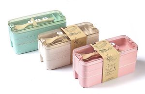 Hộp cơm lúa mạch 3 tầng LUNCH BOX kèm đũa thìa cao cấp dành cho dân văn phòng 900ml Hộp Cơm Chống Nóng 120 Độ C Hộp Cơm Có Cốc Đựng Canh Và Túi Giữ Nhiệt - Lazada