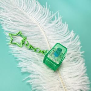 EASYEAH DIY Keyboard Fidget Keychain With Light Keys Button Clicker Toy Relaxing Relief Stress Finger Keyboard Caps