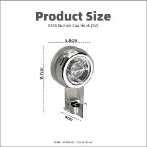 COLOGO 🥇 Suction Cup Duty Shower Hooks Reusable Vacuum Storage Hanger