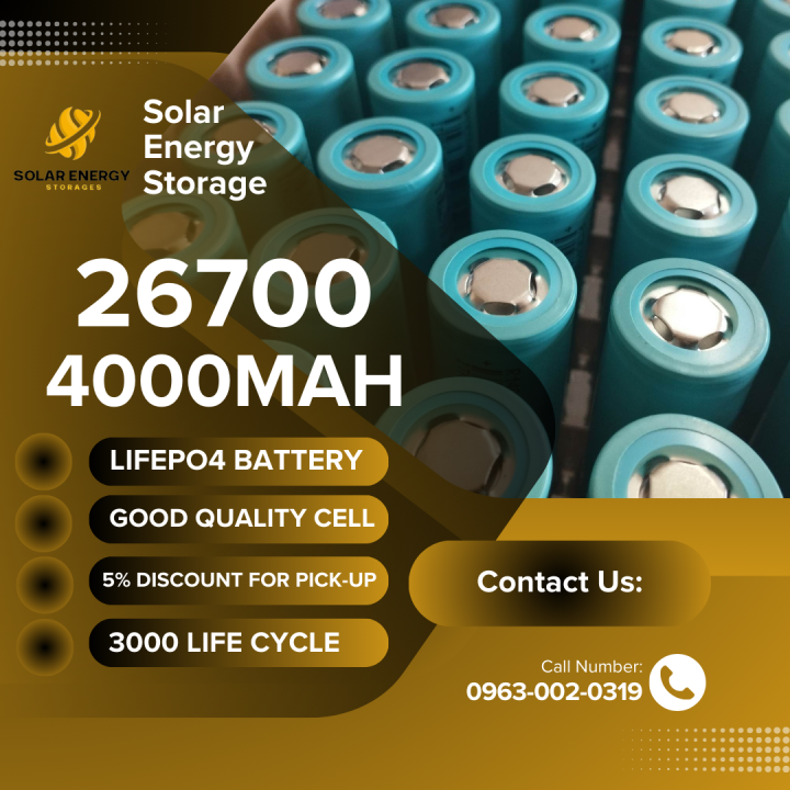 Lifepo4 Battery 26700 battery cell 3.2v 4000mAh / 5000mAh Lithium ...
