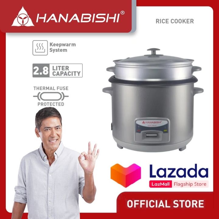 Hanabishi Rice Cooker HHRC-28GSS serves 15 persons Glass