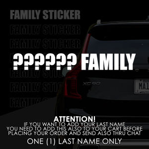 FAMILY CAR STICKER (Car Decals Stick Figure Sticker Free Name)