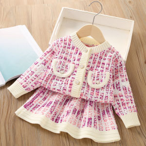 SSP22 - Setelan Set Anak Cewek Rajutan Knit Tebal Premium Sweater Lengan Panjang dan Rok