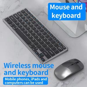 Wireless/Bluetooth Rechargeable Stylish Ultra-thin Mute Wireless Keyboard and Mouse Set iPad Mac