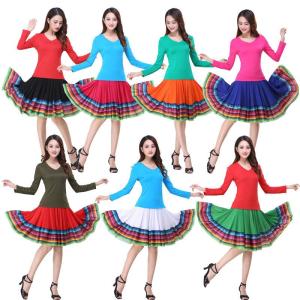 กระโปรงเต้นรำ ผู้หญิง กระโปรงเอวยางยืด ไซส์ใหญ่ เต้นละติน เต้นสแคว ระบบแต่งกายกางเกง บ็อกเซอร์ ตัว