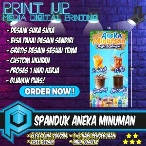 Banner Spanduk Aneka Minuman Ukuran 120x60 / spanduk jual minuman / desain suka suka