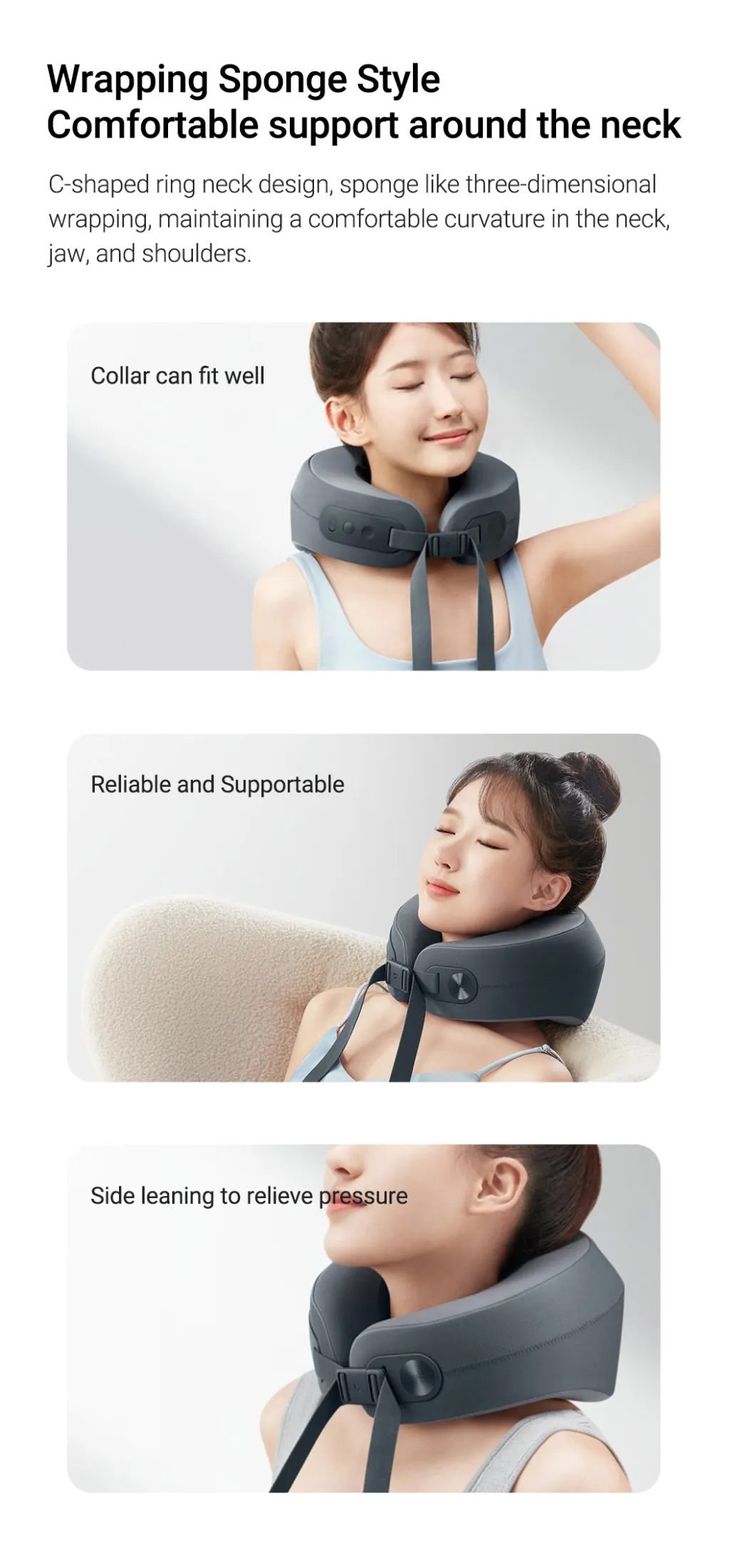 Gadgetoo Xiaomi Mijia Smart Neck Massager Mjnkam01Sks Constant Temperature Hot Compress Works With Mijia