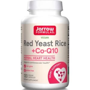 Jarrow Formulas Red Yeast Rice 1200 mg & CoQ10 100 mg Per Serving - 120 Veggie Caps 60 Servings - Herbal Heart Health Dietary Supplement - Supports Cardiovascular & Cellular Healt