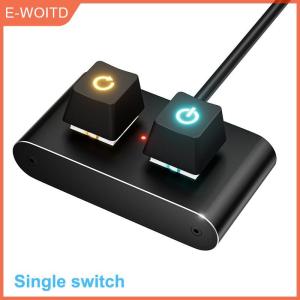 【E-WOITD】 ปุ่มสวิตช์เปลือกอลูมิเนียมสำหรับคอมพิวเตอร์เดสก์ท็อปแหล่งจ่ายไฟภายนอกปุ่มเพาเวอร์ซัพพลาย