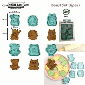 Cookie Cutter karakter Christmas natal Cookies plunger Pencetak Cetakan kue kering plastik Fondant