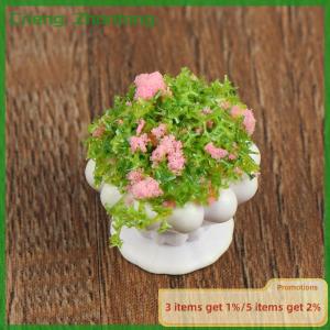 Cneng 2pcs Dollhouse Furniture 1:12 Accessories Mini Green Plant Bonsai Flower Pots