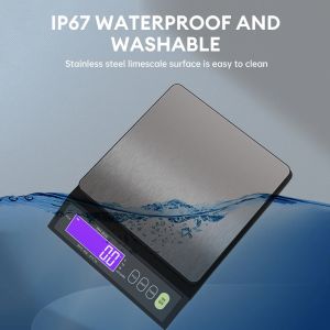 5kg/10kg Rechargeable Electronic Kitchen Scale Stainless Steel Waterproof Home Use Digital Weighing Scale Baking Measuri