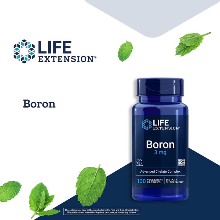 Life Extension Boron 3 Mg 100 vegetarian capsules Advanced Chelate Complex, Supports healthy bones, immune function