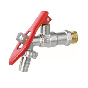 1PCS Lockable Brass Faucet w/ Free Teflon Tape