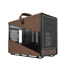 MONTECH Heritage Micro Form Factor Compact Leather Gaming Chassis with Signature Handle Design No fans headset stand include