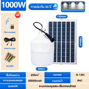 KKSKY ซื้อ 1แถม 1 ไฟโซล่าเซลล์ 100000W โซล่าเซลล์ หลอดไฟโซล่าเซลล์ ไฟ led ไฟฉุกเฉิน ไฟแคมป์ปิ้ง พกพา กันน้ำกลางแจ้ง