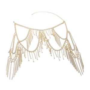 Glittering Tiered Fringe Shoulder Necklace Body Chain Comfortable Wear Ideal for Photoshoots and Celebrations