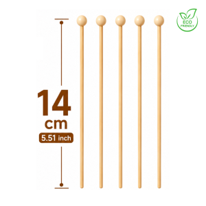 100PCS Wooden Cocktail Stirrer Sticks | Disposable Coffee Tea & Beverage Drink Mixer
