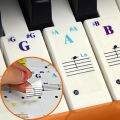 Sticker Tuts Piano Keyboard/Stiker Label Piano Warna/Sticker Keyboard/37/49/54/61/88 Piano Stave Name Note Sticker. 