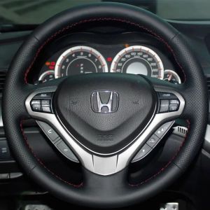 Kaly For Acura TSX Sport Wagon 2009-2014 Honda Spirior OId Accord Hand Stitched black Genuine Leather Car Steering Wheel Cover 4P6B8