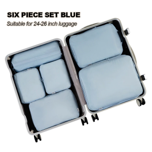 【SG Ready Stock】6Pcs Set Travel Storage Bag Compression Luggage Storage Bag/Compression packing cube/Packing Cube/Packing Cubes Clothes Classification Waterproof Large Capacity