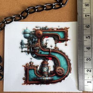 สติกเกอร์ตัวอักษร A-Z ลายจักรกล Steam Punk สติกเกอร์ลอกลาย ฟิลม์ลอกลาย ติดทนขั้นสุด กันน้ำ กันรอย ติดได้ทุกพื้นผิวเรียบ