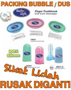 Baby Safe Sikat Lidah TB001 Finger Tootbrush And Gum Massager With Case Baby Safe Sikat Lidah TB001 Finger Tootbrush And Gum Massager With Case