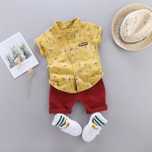 Children 0-5 years old cotton dandelion short sleeve + casual shorts suit 2-piece set Fashion