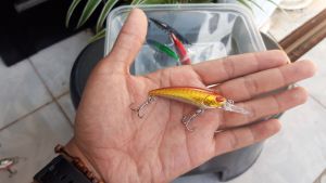 Umpan Lure Minnow floating Orange Red 5gr 75cm