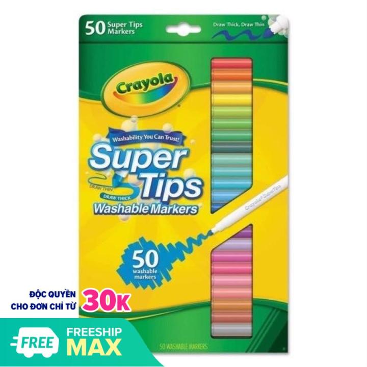 [HCM]BÚT LÔNG TÔ MÀU NÉT MẢNH & DÀY CRAYOLA 50 CÂY (CÓ THỂ RỬA ĐƯỢC)