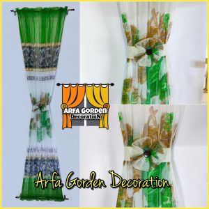Gorden pita Motif Bunga / gorden kupu kupu / minimalis hordeng korden jendela ikat