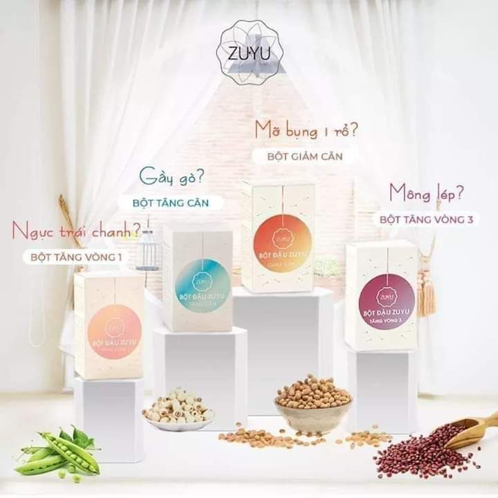 Bột đậu ZUYU Nở Ngực Tăng Vòng 1, Nở mông Tăng vòng 3, Giảm cân Tăng cân - Ngũ côc Organic ( Chọn màu như hình để chon sản phẩm)