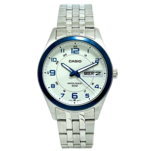 CASIO ORIGINAL - CASIO MTP-1354D-8B1 - Men CT - Stainless Steel - Jamdunia / Jam dunia JD18ST # Jam Tangan Pria Cowok Anti Air Watch DIGITAL ANALOG + CASIO  MTP 1354D 8B1 MTP-1354D 1354 D MTP1354 MTP-1354 MTP1354D $ WR5 STS SD7