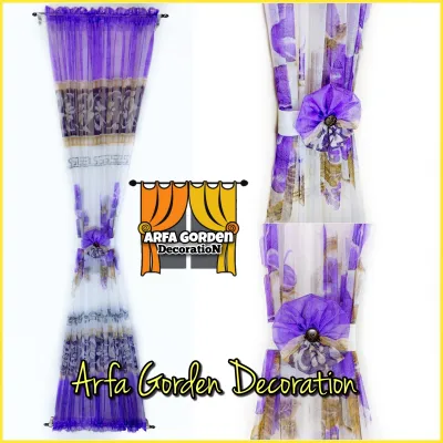 Gorden pita Motif Bunga / gorden kupu kupu / minimalis hordeng korden jendela ikat