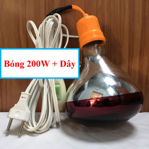 [ Nhiều Công Suất ] Bóng Đèn Hồng Ngoại 100W 150W 175W 200W 250W Kèm Dây 5 Mét Và Đui Sứ Chịu Nhiệt
