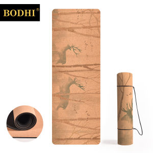 Cork Yoga Mat  Natural  Sustainable And Biodegradable  Cork with Eco-Friendly TPE  Pro Mat for  Yoga Pilates and Gymnastics  Carrying String 183x65cm 7mm