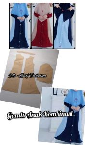 pola instan / pola jiplak GAMIS ANAK KOMBINASI