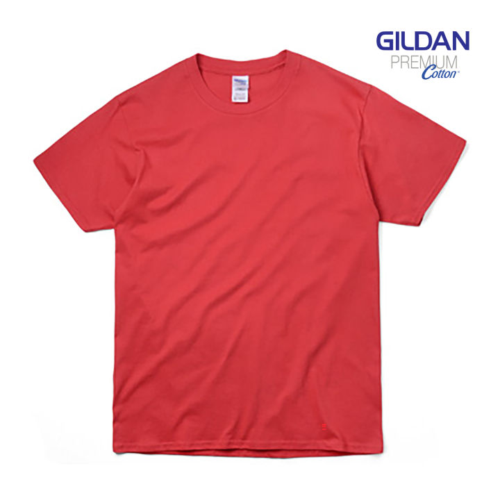Gildan Premium Cotton สีแดง | Lazada.co.th