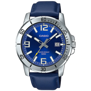 CASIO ORIGINAL - CASIO MTP-VD01L-2BUDF - Men - Biru - Kulit Band - NEW - Jam dunia JD18ST # Jam Tangan Pria Cowok Anti Air Digital Analog + CASIO MTP VD01L 2B MTP-VD01L VD 01 L MTPVD01 MTP-VD01 MTPVD01L MTP-01 MTP-VD01L-2B VD01 s001 $ WR5 STK SD7