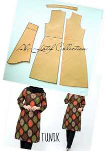 Pola instan / pola jiplak tunik