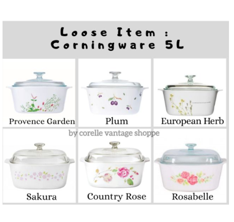 CORNINGWARE LOOSE: 5L Glass Cookware Set Corningware Rosabelle - Main Image