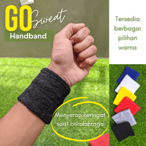 GO Wristband | handband polos deker tangan olahraga badminton senam mengelap keringat